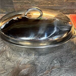 Stainless Steel Oval Roasting Pan with Lid